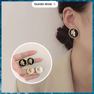 Khuyên tai nữ tròn bông tai tròn thiết kế huy hiệu sang chảnh BT21