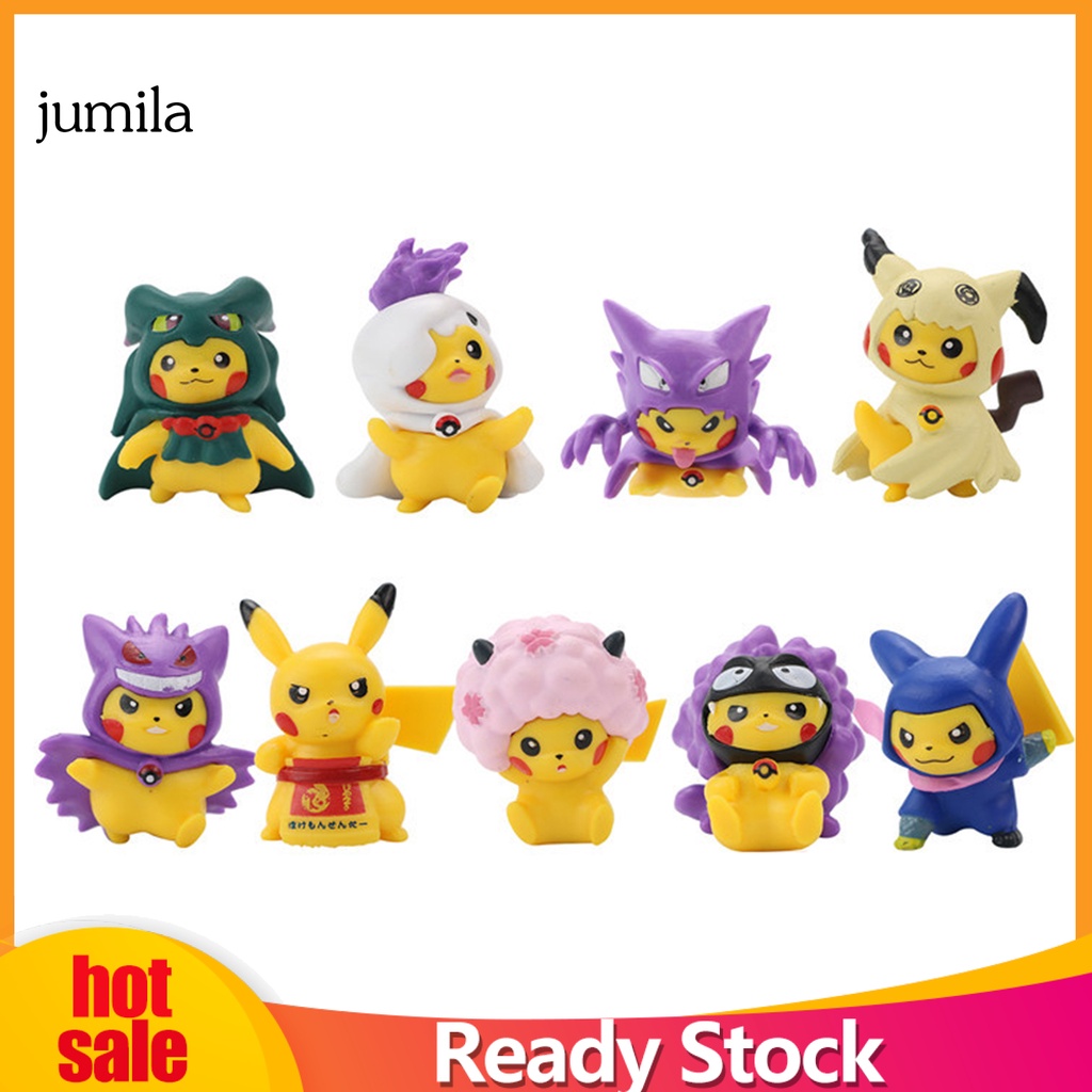 Bộ 9 Đồ trang trí Pikachu hoạt hình để bàn trang trí