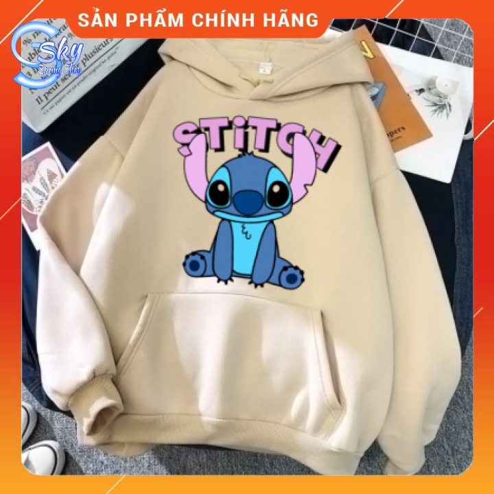 ÁO HOODIE UNISEX  IN HÌNH STITCH NGỒI XUỘM SIÊU CUTE