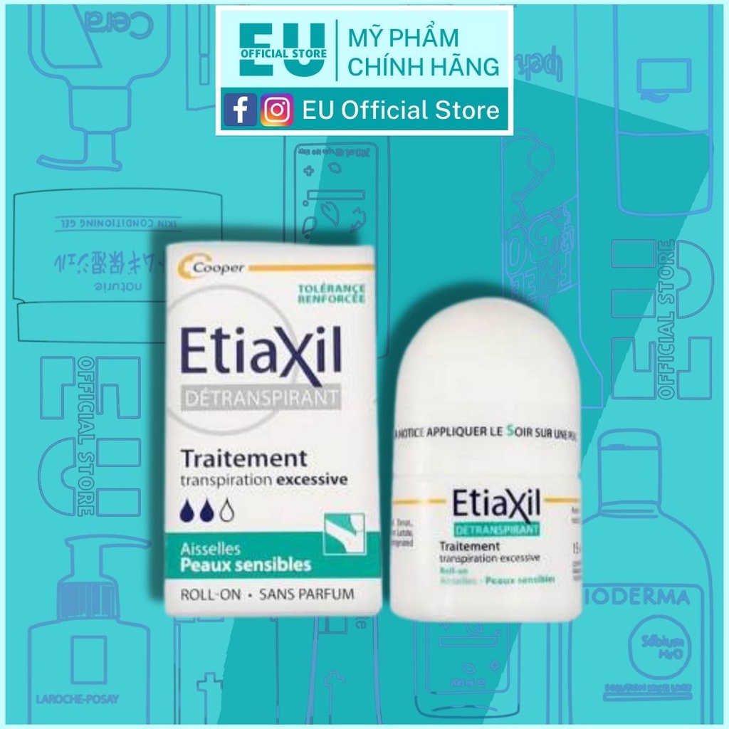 Lăn Khử Mùi  Etiaxil Pháp Ngăn Ngừa Mồ Hôi Hiệu Quả 15ml