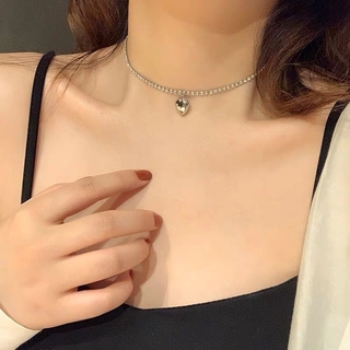 vòng cổ Choker Mặt Trái Tim Đính Đá