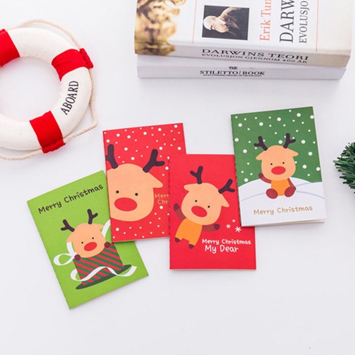 Sổ tay mini ghi chú ông già Noel kẻ ngang 40 trang dễ thương
