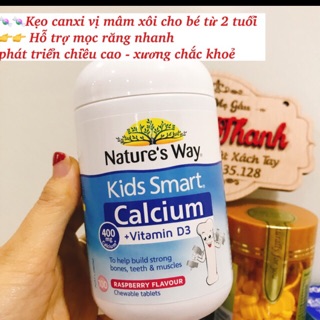 VIÊN BỔ SUNG CANXI VÀ VITAMIN D3 CHO BÉ -NATURE'S WAY KIDS SMART 100 VIÊN