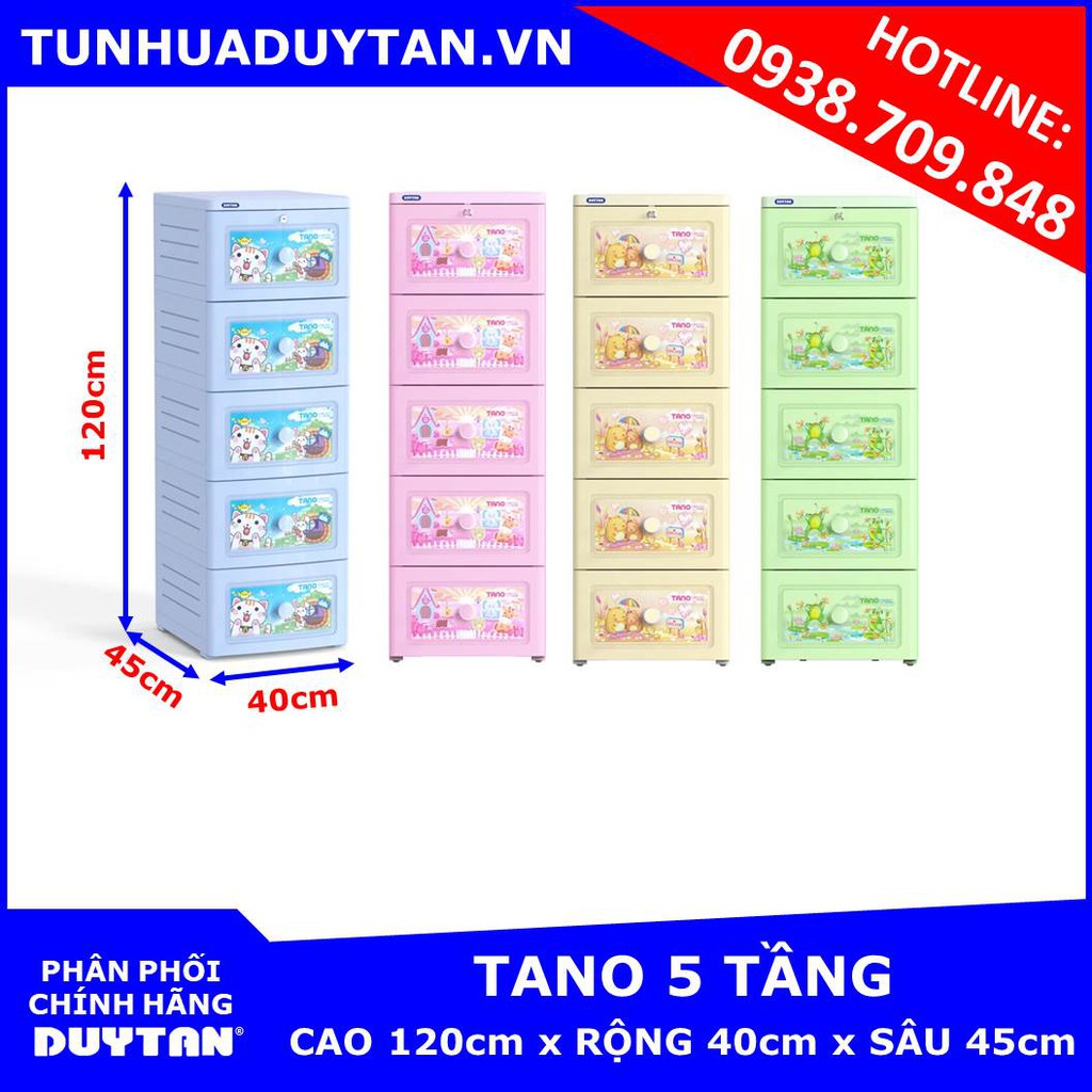 Tủ nhựa Duy Tân TANO 5 tầng - Họa tiết ngẫu nhiên