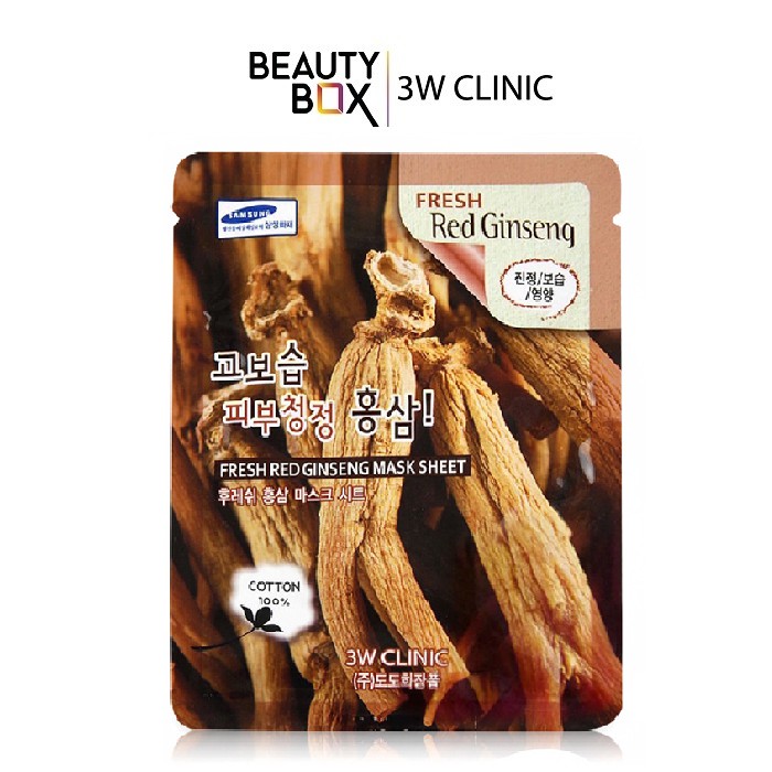 Mặt Nạ Giấy 3W Clinic Fresh Red Ginseng Mask Sheet 23ml