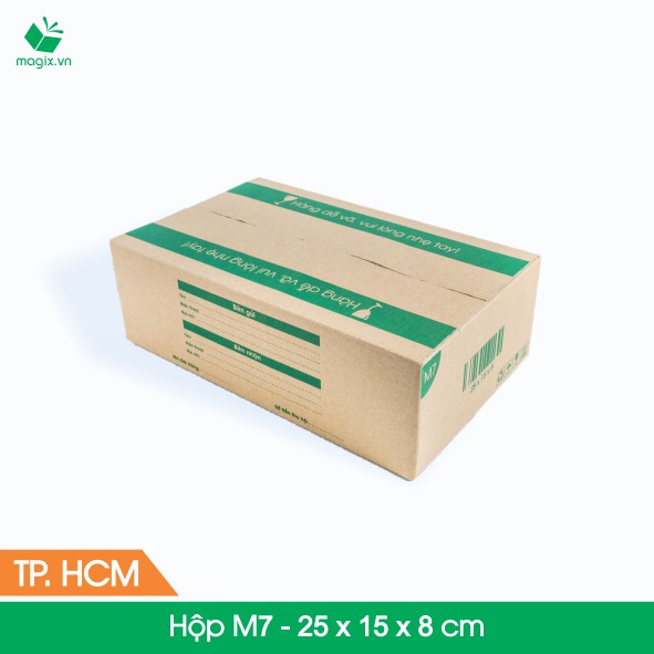 M7 - 25x15x8 cm - 100 Thùng hộp carton + tặng 50 decal HÀNG DỄ VỠ