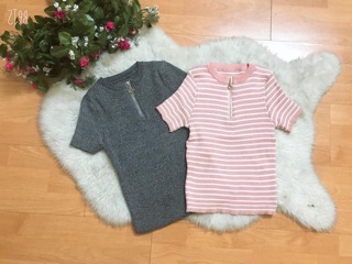 Áo len kẻ khoá ngực . Sỉ 85k