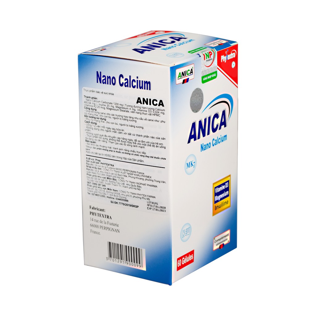 (NHẬP KHẨU) - VIÊN UỐNG ANICA BỔ SUNG CANXI - ANICA NANO CALCIUM