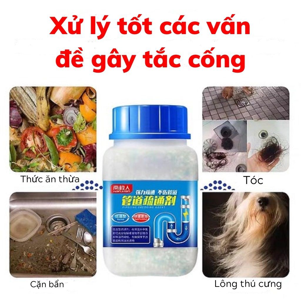 Bột Thông Cống Bồn Cầu Cực Mạnh - Xử Lý Triệt Để Cặn Bã Chất Thải Hữu Cơ