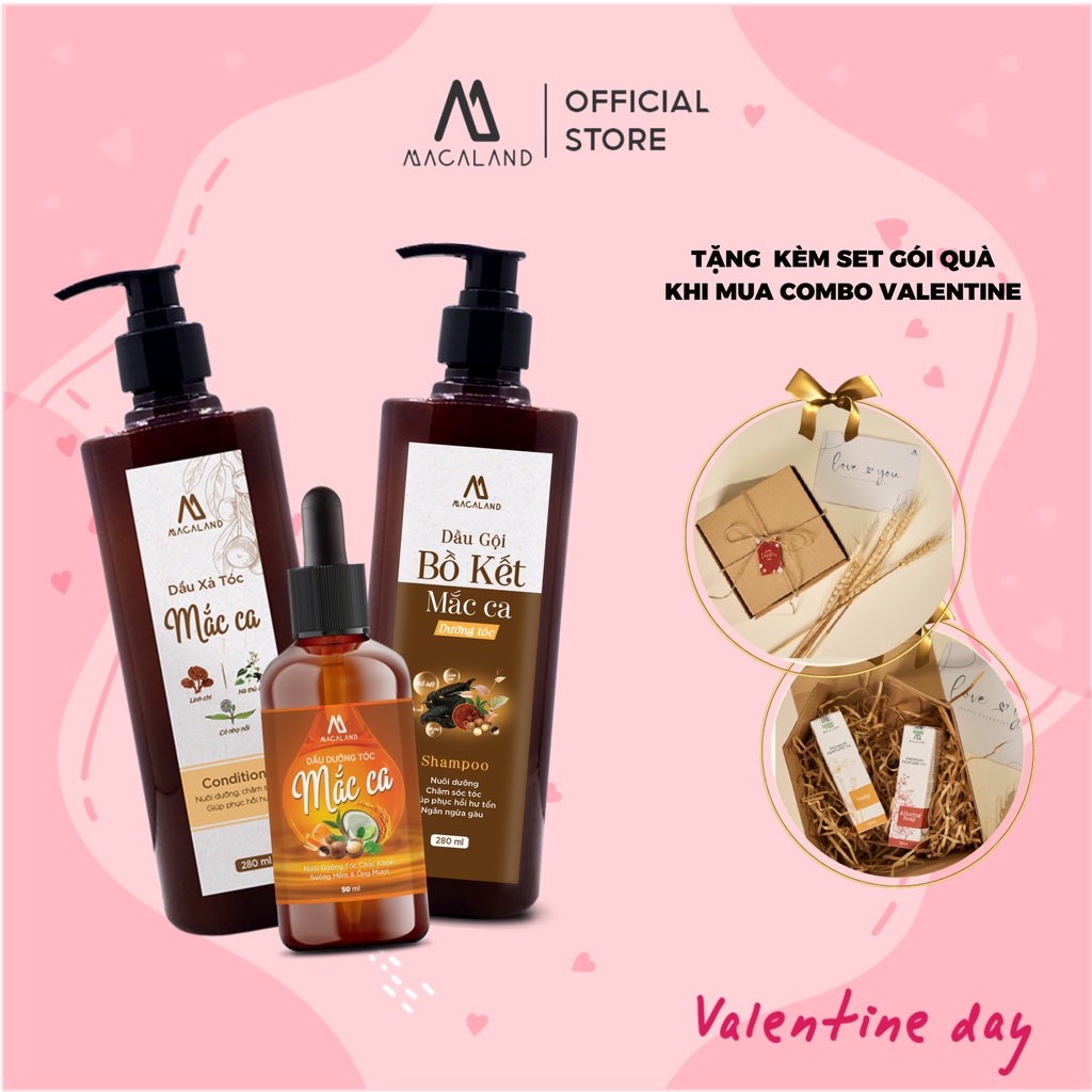 Bộ gội xả và dưỡng tóc MACALAND chăm sóc tóc chuyên sâu phục hồi tóc hư tổn duõng tóc mềm mượt