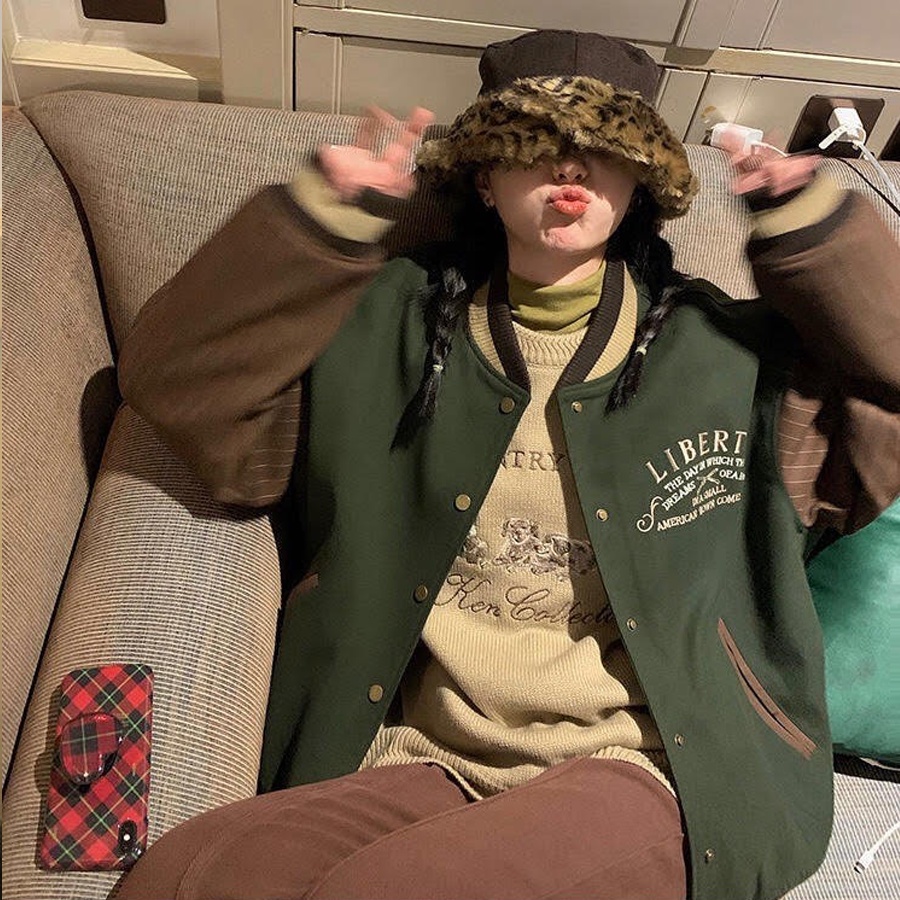 Áo Khoác Bomber Jacket Varsity Chất Đẹp Có Ảnh Thật - Áo Bomber Nam Nữ Hót Trend Màu Vintage