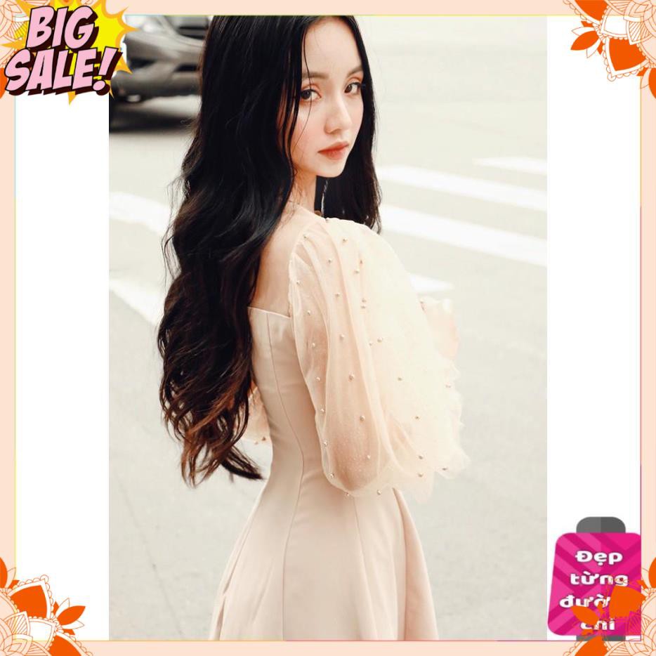 Đầm dự tiệc tay phồng đính hạt nữ tính tôn dáng | BigBuy360 - bigbuy360.vn