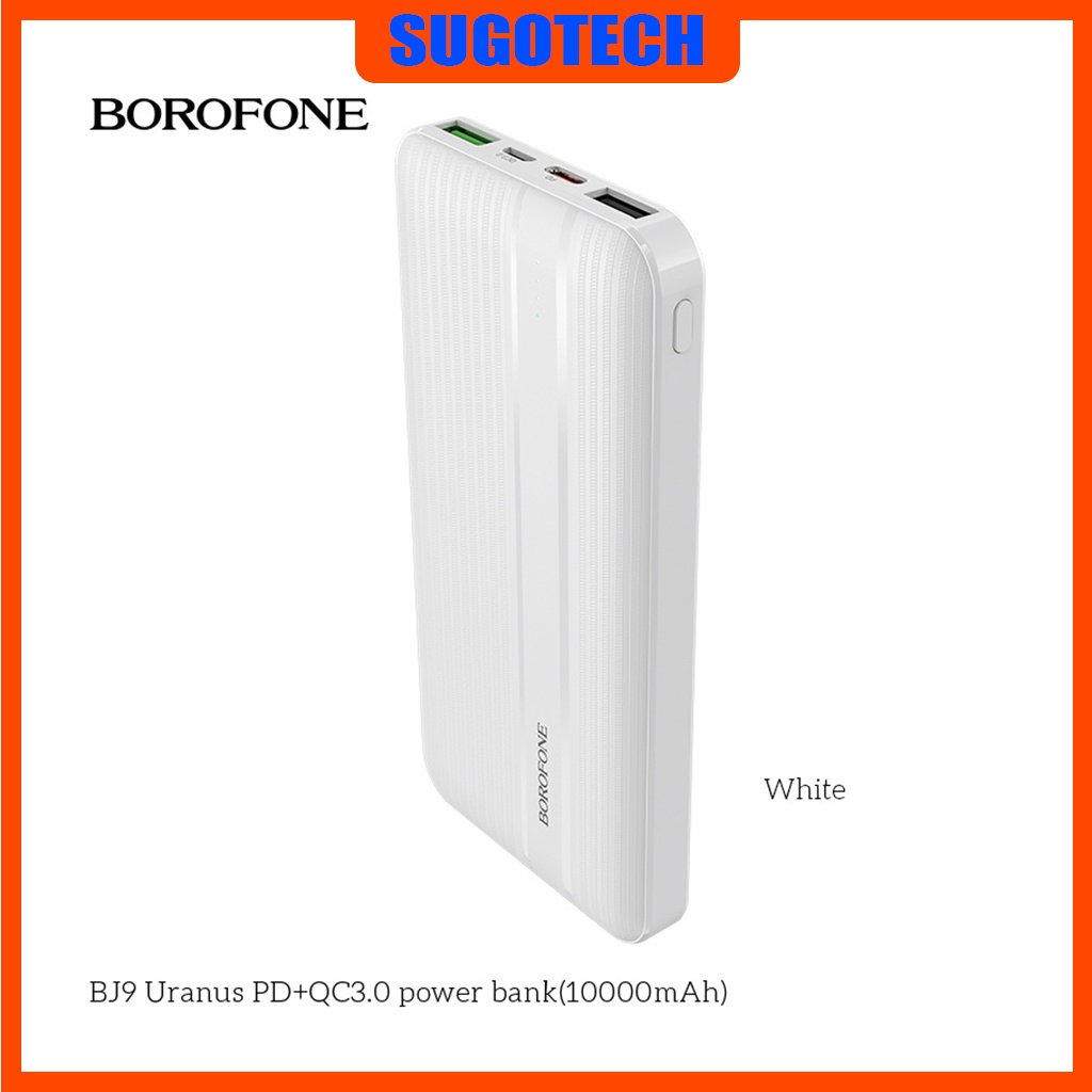 Sạc dự phòng 2 in 1 Borofone BJ9 hỗ trợ sạc nhanh Quick charge 3.0 và PD 20W dung lượng 10000mAh