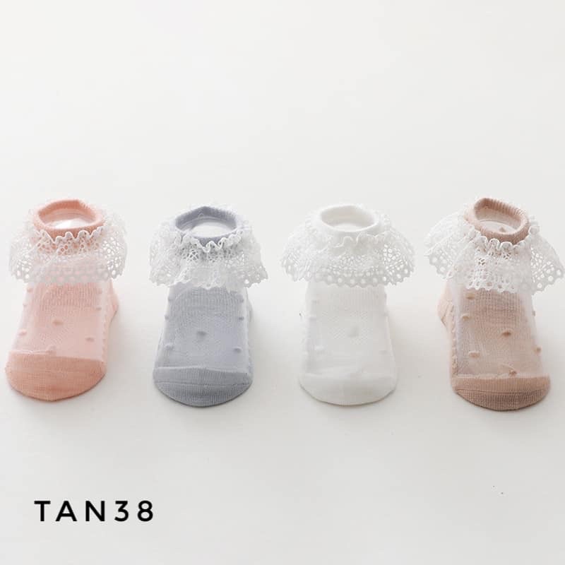 Tất lưới cổ ren cho bé TAN38