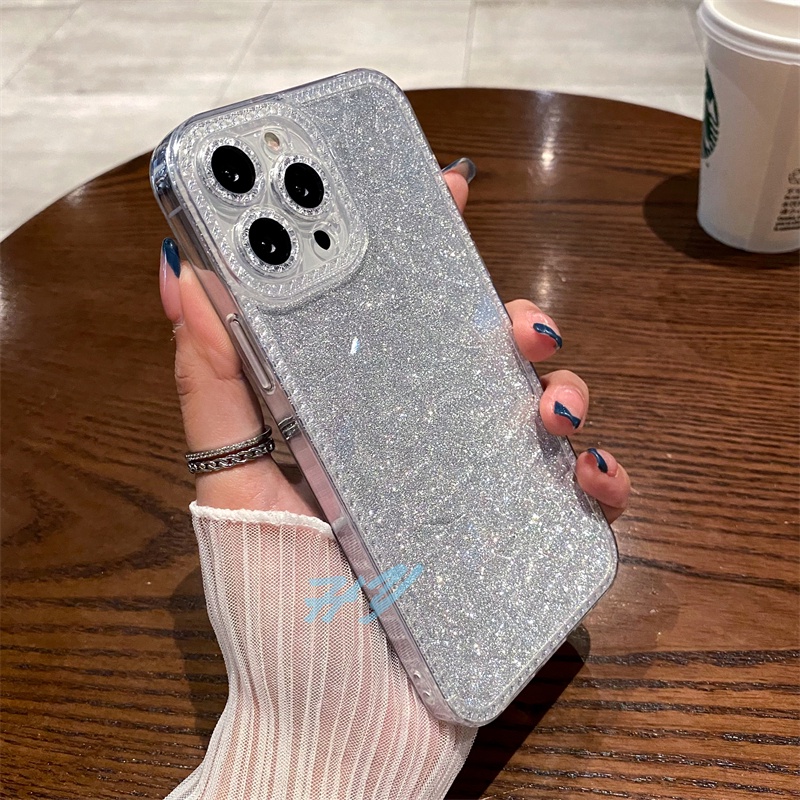 Ốp Điện Thoại Mềm Trong Suốt Lấp Lánh Chống Sốc Dành Cho iPhone 11 12 13 Pro Max X XR Xs Max