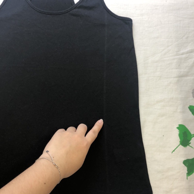 Áo Thun Ba Lỗ Cynthia Rowley Đen Cotton 4 Chiều - Size XS lỗi wash màu