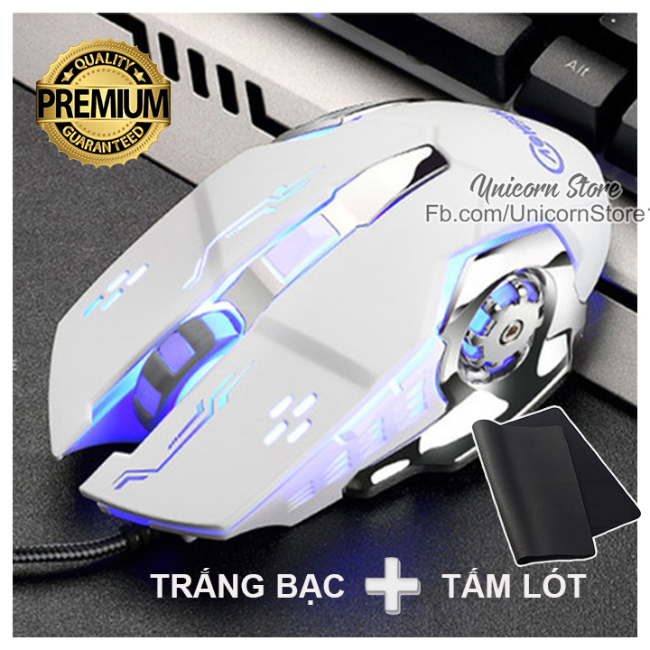 Chuột game thủ cool ngầu thiết kế khác biệt có đèn LED nhiều màu