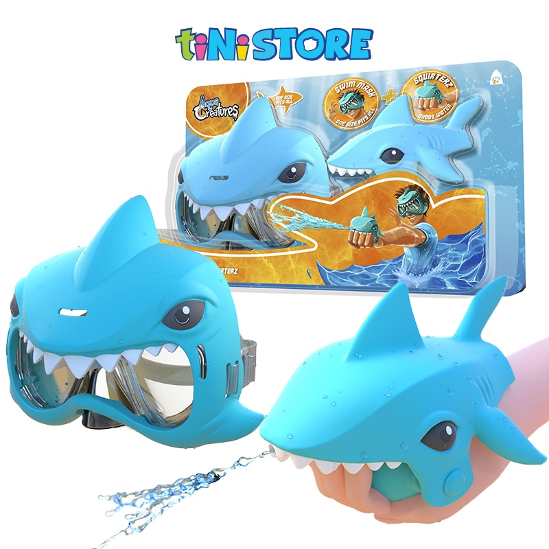 Bộ đồ chơi phun nước kèm mặt nạ bơi AQUA CREATURES hình cá mập xanh MKWWB900SK