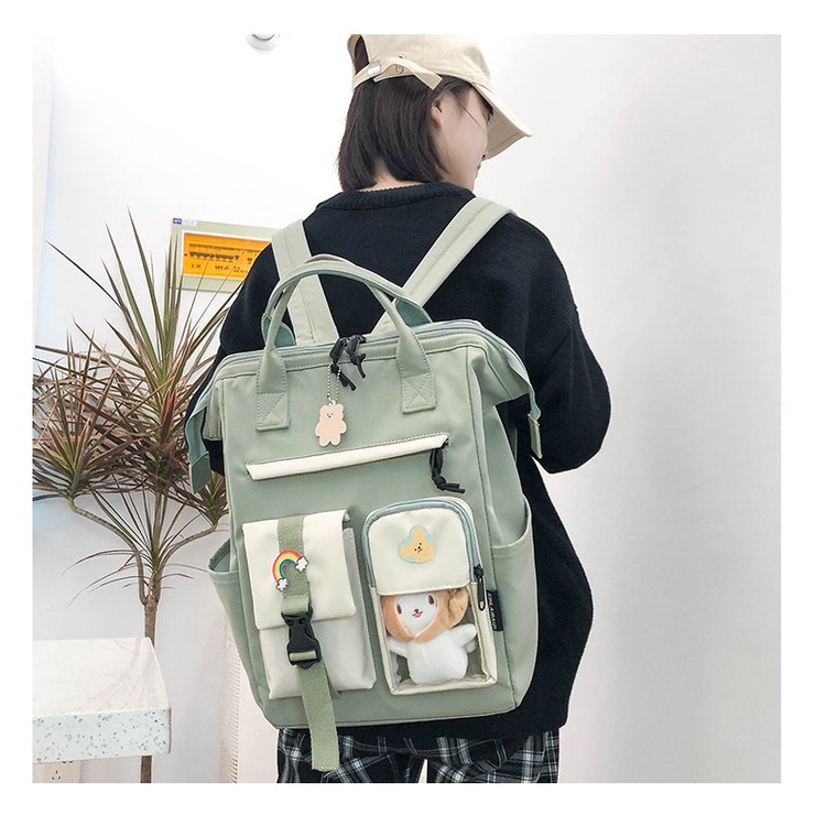 Balo ulzzang đi học nam nữ chống thấm dáng vuông siêu chất BAG U VUP24