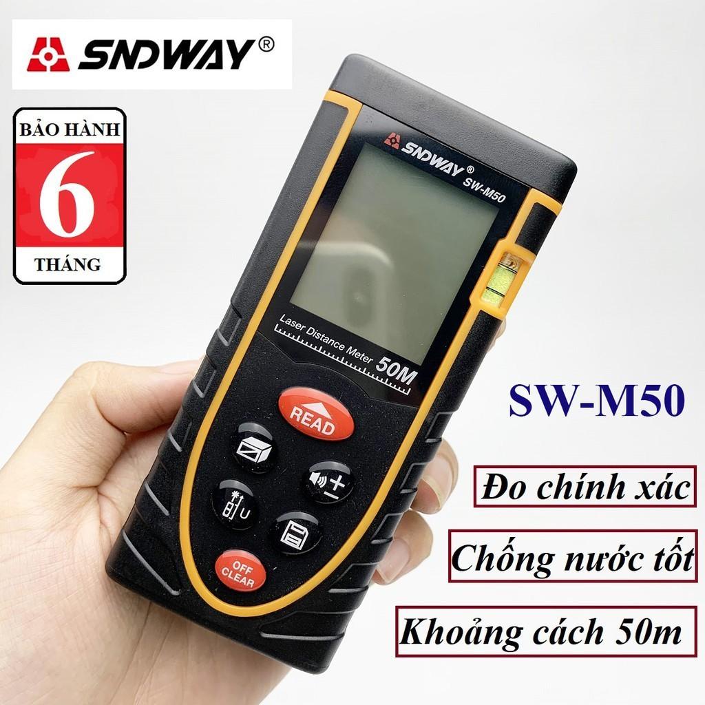 Thước Đo Khoảng Cách Bằng Tia Laser SNDWAY SW_M50 - Đo Khoảng Cách Siêu Dễ Dàng, Bấm Là Đo