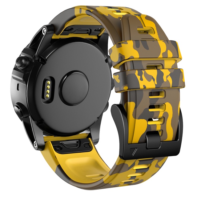 Dây Đeo Bằng Silicone Màu Camo Cho Đồng Hồ Garmin Fenix 6X 7X 7 6 5 5X 22mm 26mm 3 HR