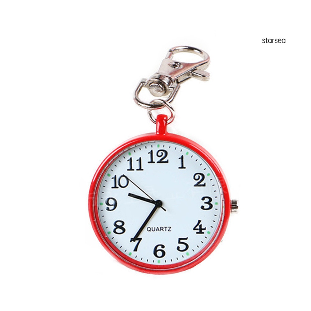 Đồng hồ bỏ túi có móc khóa mặt tròn tiện lợi thời trang cho nam và nữ