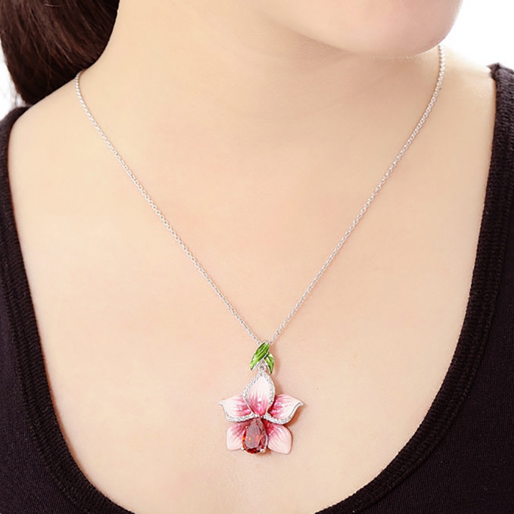 Đôi bông tai và vòng đeo cổ họa tiết hoa lá hình oval dễ thương cho nữ