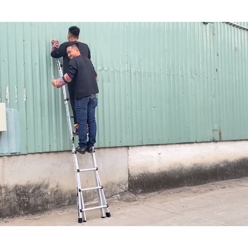 Thang Chữ A, Thang nhôm gấp trượt đa năng SUMIKA SKM404 Duỗi 4m  Tải Trọng 300KG - BH 2 Năm - Luôn Có Phụ Kiện Thay Thế