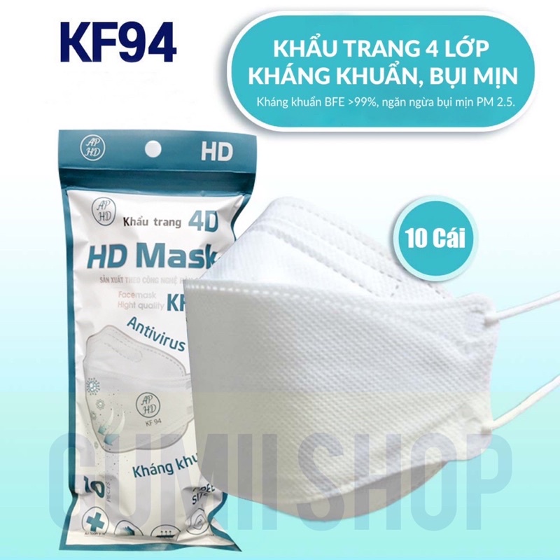 [SG-sẵn] Khẩu trang HD Mask KF94 Theo Công Nghệ Hàn Quốc set 50 chiếc