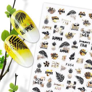 Sticker Dán Móng Họa Tiết Lá 3D
