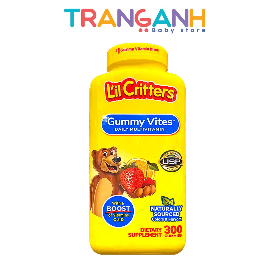 Kẹo dẻo bổ sung vitamin Lil Critters 300 viên cho bé