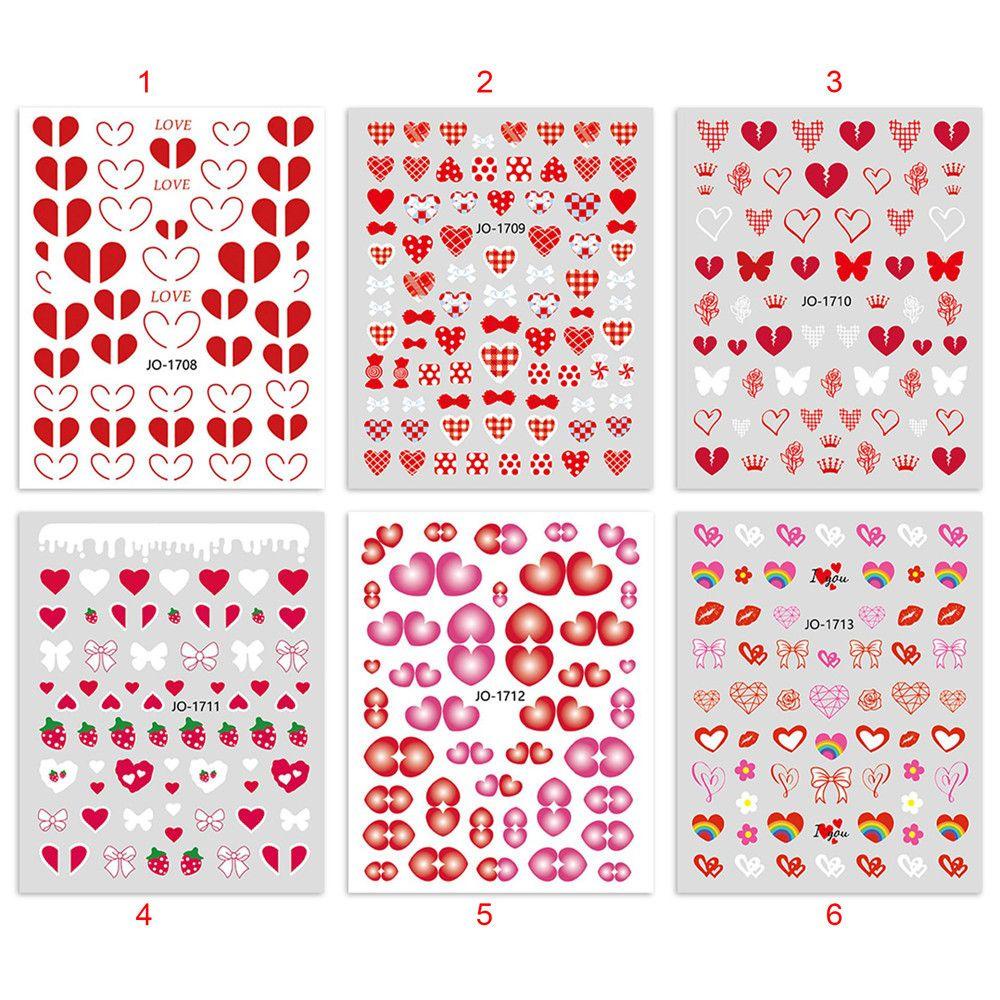 Sticker Dán Móng Tay Hình Trái Tim Xinh Xắn