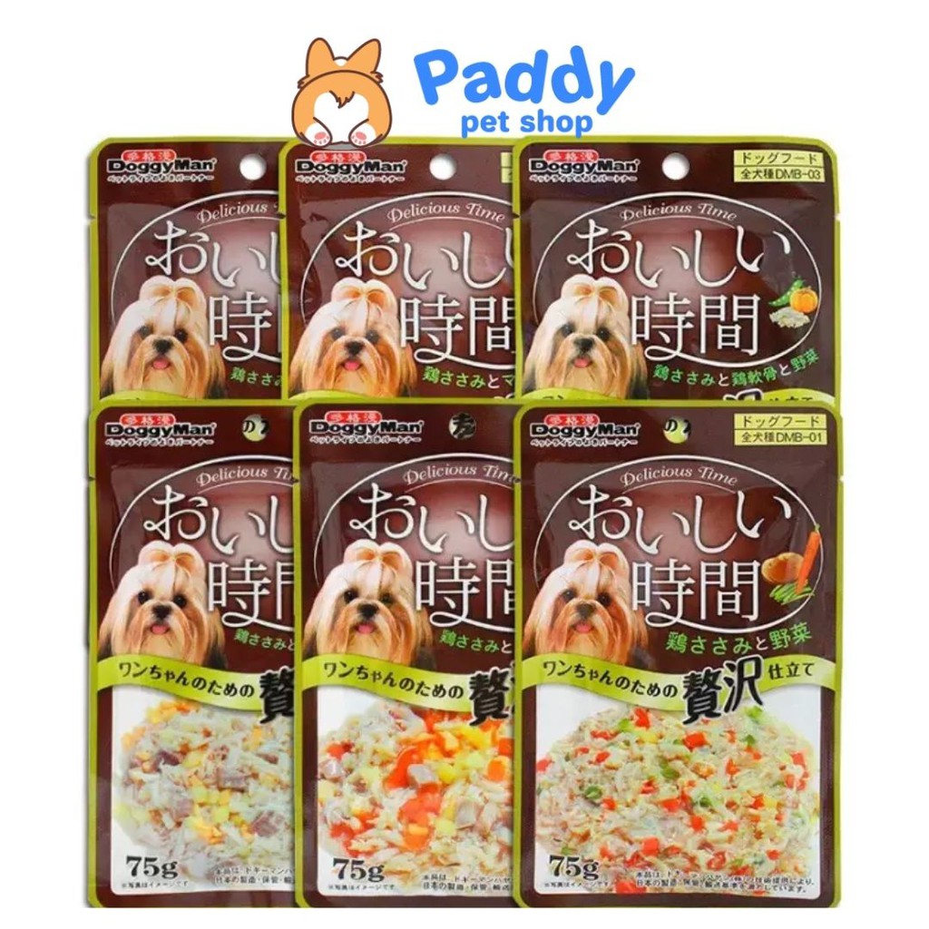 Pate DoggyMan Cho Chó Vị Bò, Cá & Rau Củ Tươi 70g (Nhập khẩu Nhật Bản)