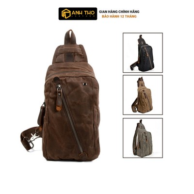 Túi đeo chéo vải bố chống nước Anh Tho Leather AT6018