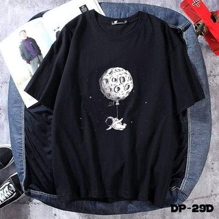Áo Thun Nam Nữ Tay Lỡ Unisex Oversize Áo phông Form Rộng Basic Tee Hình Phi Hành Gia Bong Bóng Treo