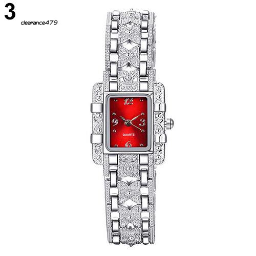 Đồng Hồ Đeo Tay Mặt Chữ Nhật Đính Đá Thời Trang Cho Nữ
