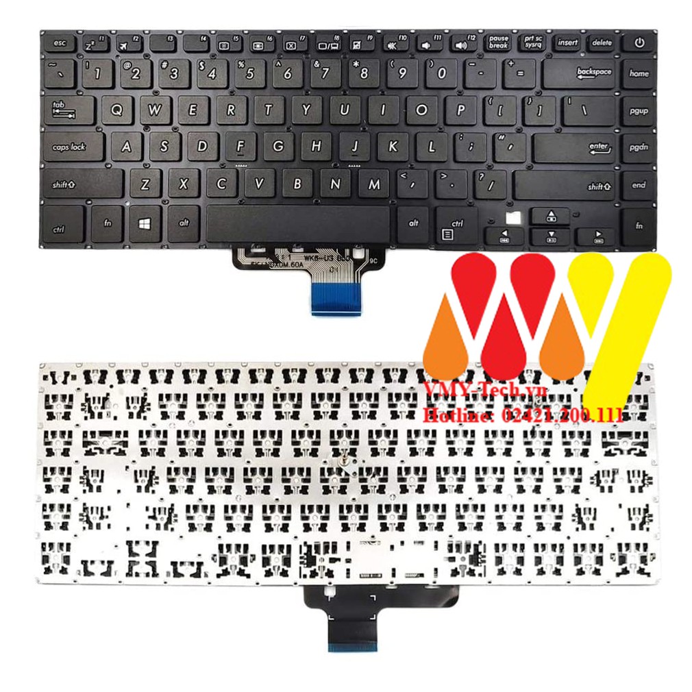 [Mã ELFLASH5 giảm 20K đơn 50K] Bàn phím laptop Asus S510 S510U S510UA S510UQ S510UR S510UN S510UR