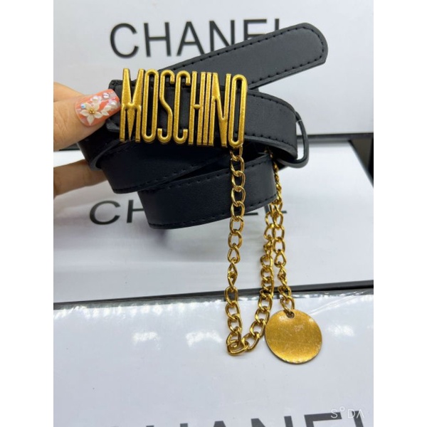 Thắt lưng nữ - dây nịt nữ - dây lưng chữ MOSCHINO đính đá