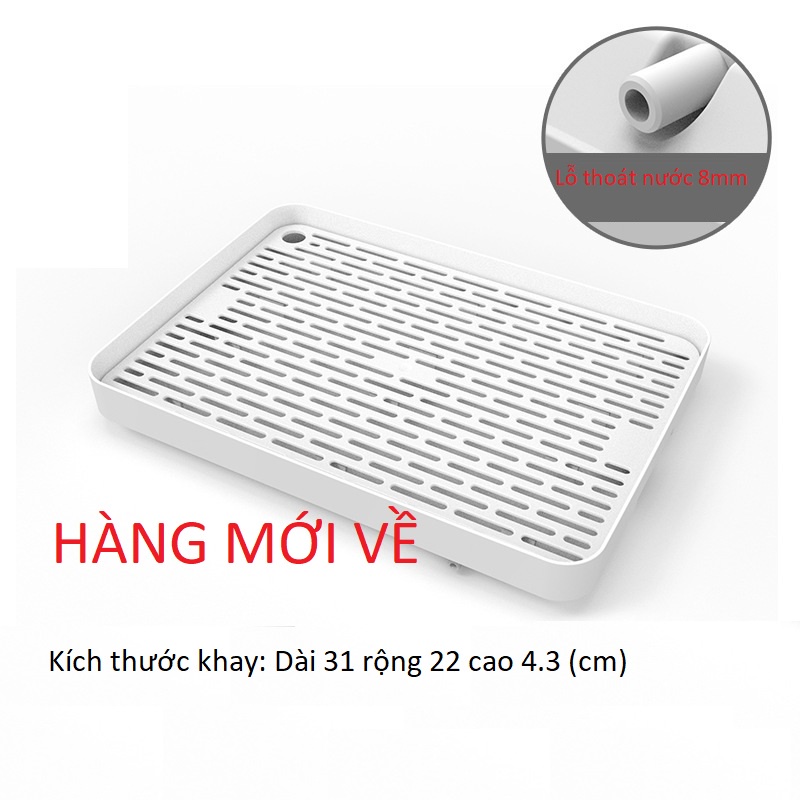 Khay úp li Khay trà nhựa PP màu trắng cho ấm trà cao cấp nhiều kích thước