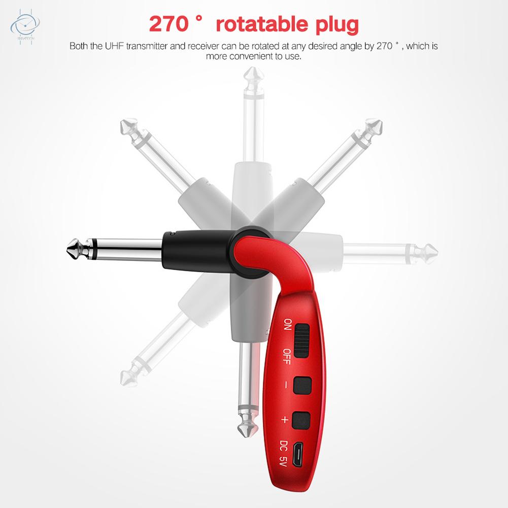 ♫Wireless Guitar System Rechargeable Guitar Transmitter Receiver Set Electric Guitar Bass Pick Up