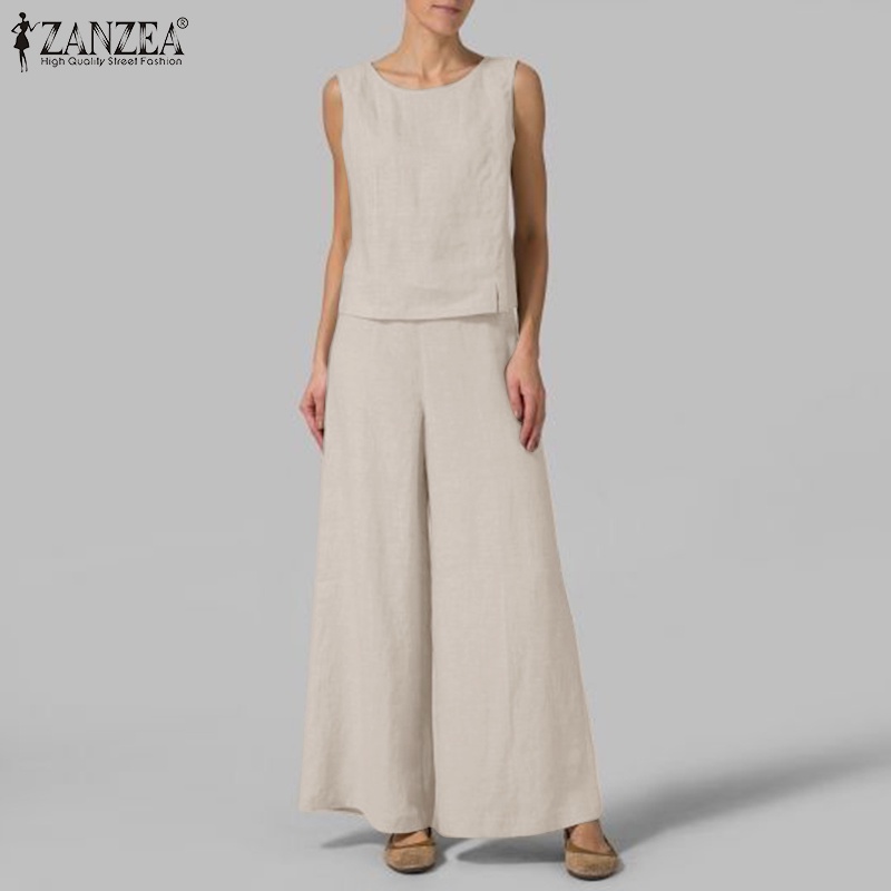 Set áo không tay + quần dài Zanzea phong cách thời trang cho nữ