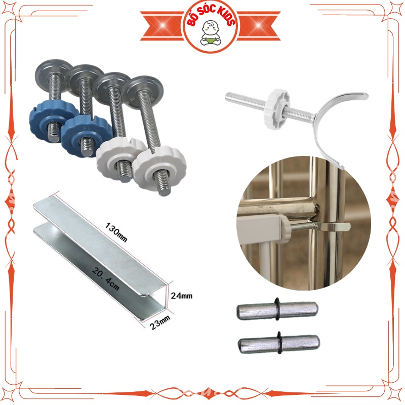 Vít chữ U, nẹp sắt, vít nối thanh chắn cửa cầu thang