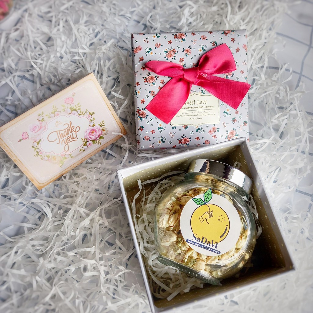 Hộp Quà Tặng Trà Hoa Ý Nghĩa (Được Chọn Trà Hoa Các Vị) - Set 01 Trà Hoa Hũ Tròn | BigBuy360 - bigbuy360.vn