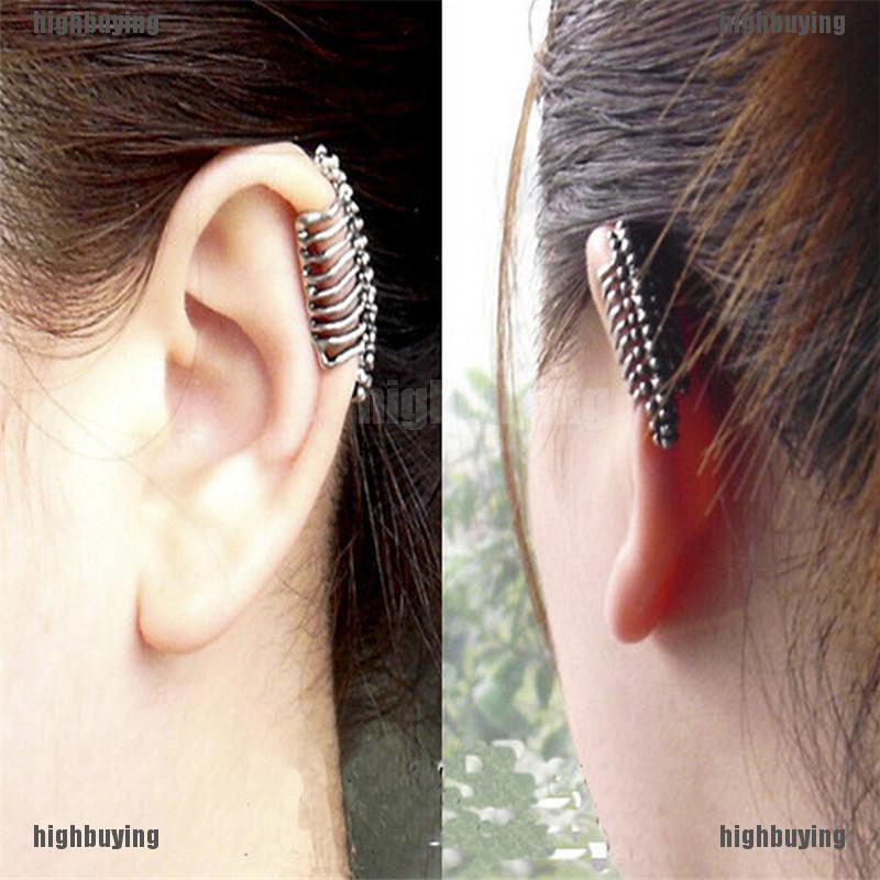 Khuyên Kẹp Vành Tai Hình Đầu Lâu Không Cần Xỏ Lỗ