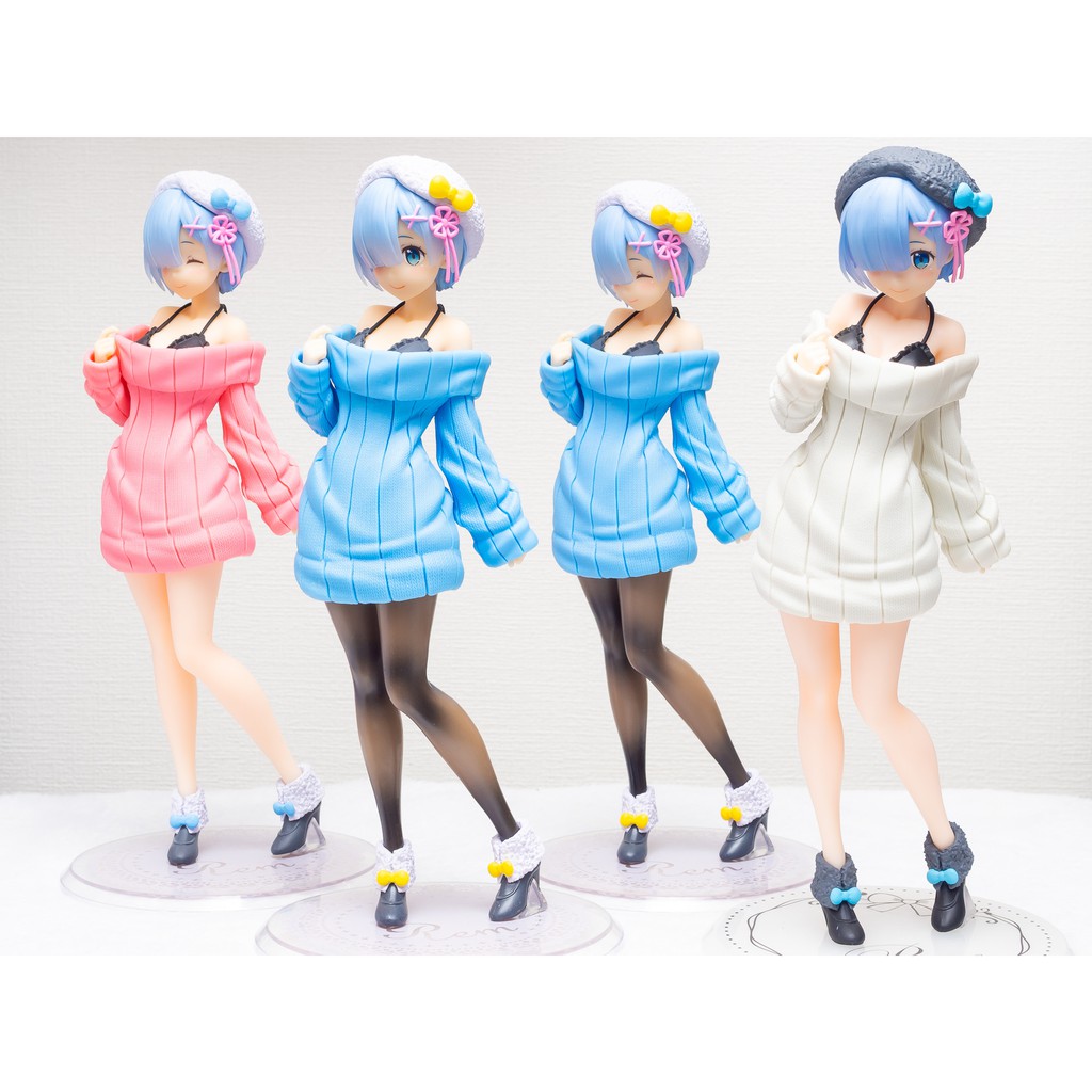 Mô Hình Figure Chính Hãng Anime Re:Zero, REM - Precious Figure - Knit Dress ver., Renewal, Taito, chính hãng Nhật Bản