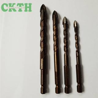 Bộ 4 Mũi khoan kính, khoan thủy tinh,khoan gạch men,gạch đá hoa vonfram đa năng hàng xoắn đen