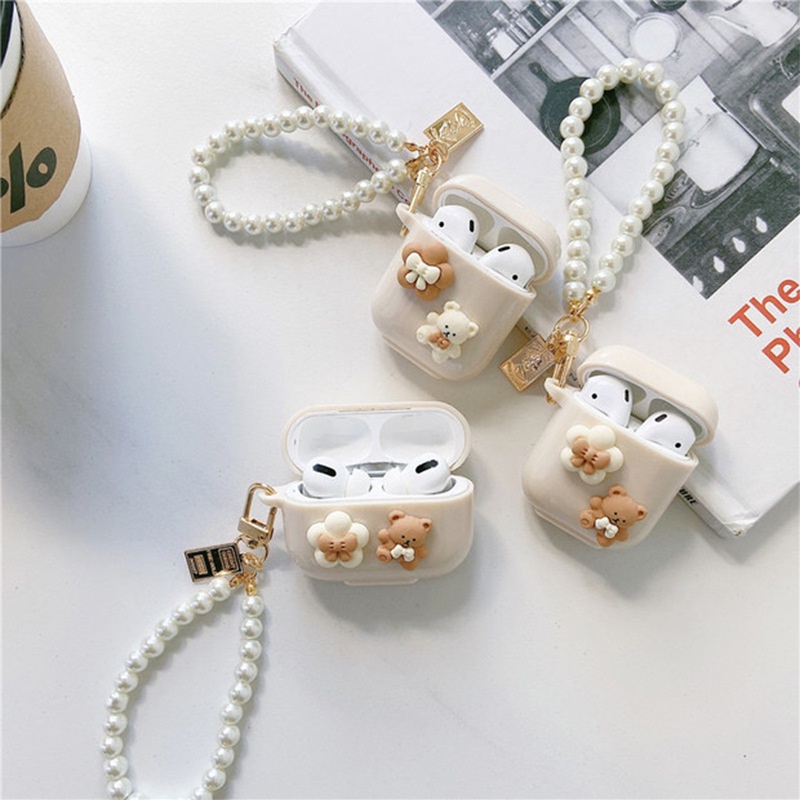 Vỏ Bảo Vệ Hộp Sạc Tai Nghe AirPods 1 2 3 Pro JP5 Mềm Họa Tiết Gấu Dễ Thương