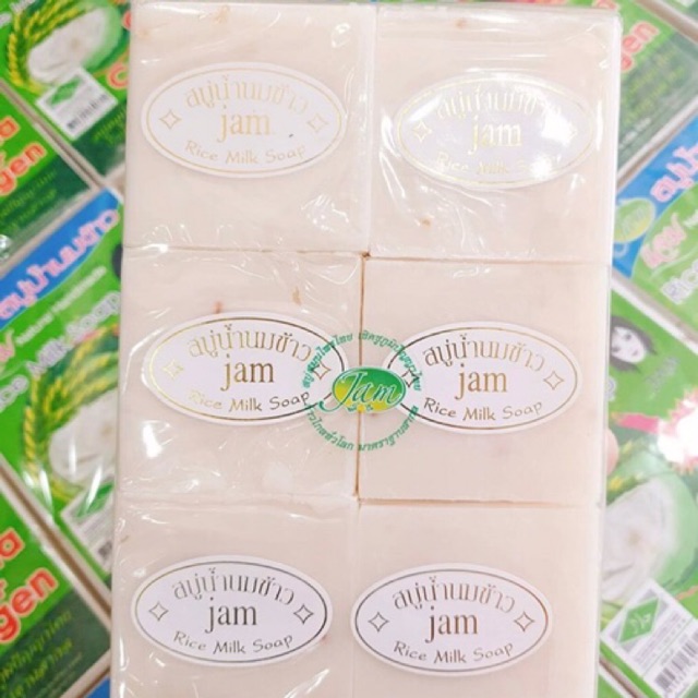 Soap kích trắng sữa gạo Jam Thái Lan Lốc 12 cục