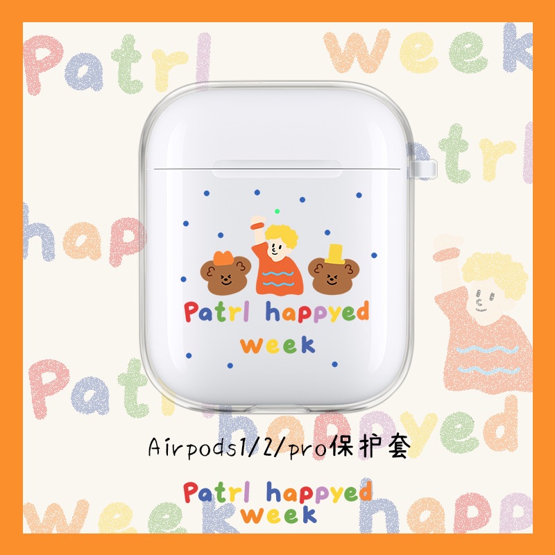 Vỏ Bảo Vệ Hộp Sạc Tai Nghe airpods 1 2 Pro 3rd Generation Pro 1/2 Trong Suốt Chống Sốc Họa Tiết Hoạt Hình Kiểu Nhật Hàn Dễ Thương