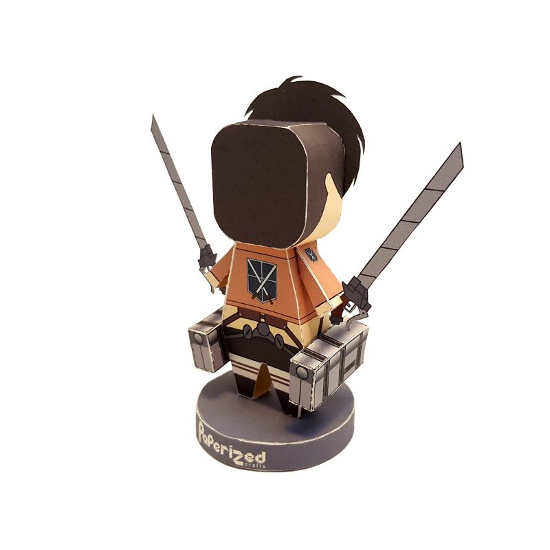 Mô hình giấy in hình ATTACK ON TITAN LEVI EREN Đại Chiến Titan papercraft anime chibi trưng bày